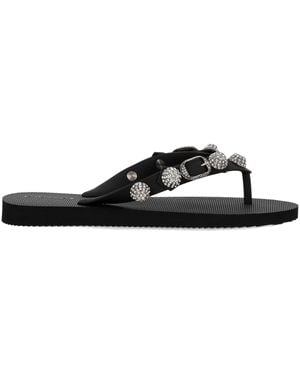 Balenciaga Cagole Zwarte Kristallen Sandalen