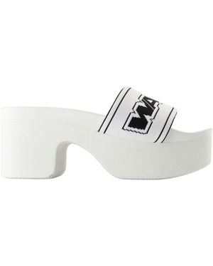 Alexander Wang Weiße Webbing Plateau Sandalen