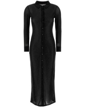 Alexander Wang Embellished Viscose Shirt Dress - Black