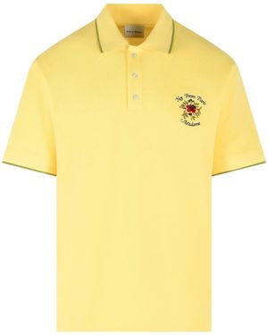 Drole de Monsieur Polo Piqué Slogan Rose - Yellow