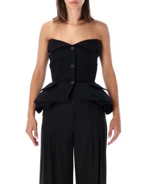 Magda Butrym Rose Peplum Corset - Black