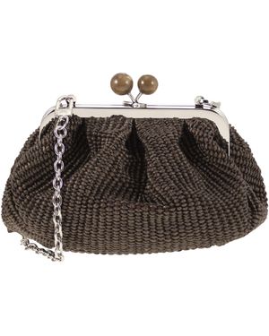 Weekend by Maxmara Wochenende Max Mara Palmas Raffia Effect Gebäckbeutel - Schwarz