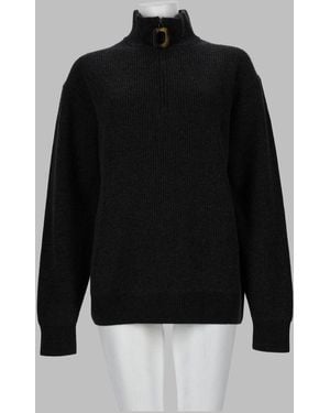 JW Anderson Wool & Organic Cotton Zip-Through Sweater - Black