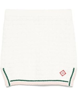CASABLANCA Cotton Skirt With Striped Trim - White