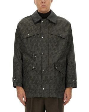 Fendi Jacquard Blouson Jacket - Grey