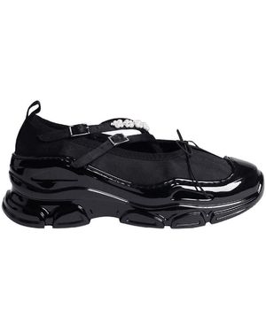 Simone Rocha Klassiker Criss Cross Tracker Sneakers PVC Schwarz
