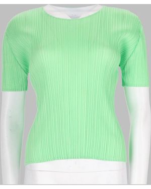 Pleats Please Issey Miyake Top New Colourful Basic 4 Polyester - Green