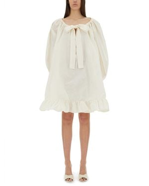 Patou Round Neck Mini Dress - White