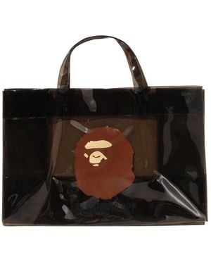 A Bathing Ape Ape Head Klarsichttasche M - Schwarz