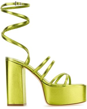 Paris Texas Acid Green Leder Evita Sandalen - Gelb