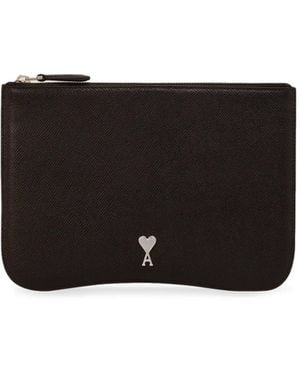 Ami Paris Black Vibrated Silver Bag - Schwarz