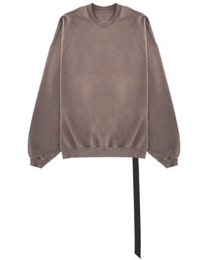 Rick Owens High Neck Cotton Sweatshirt - Brown