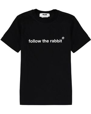 MSGM Graphic Crew Neck T-Shirt - Black