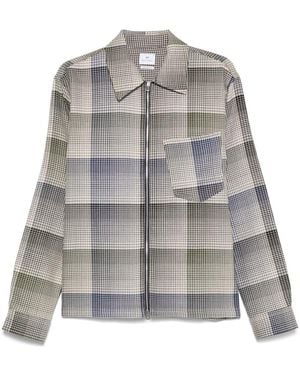 Paul Smith Checked Cotton Shirt Jacket - Gray