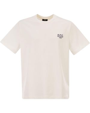 A.P.C. Rue Madame T-Shirt aus Bio-Baumwolljersey - Weiß