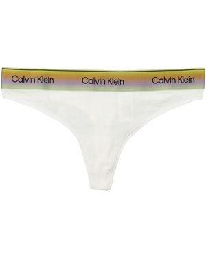 Calvin Klein Logo Band Thong - White