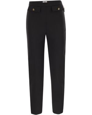 Elisabetta Franchi Double Crepe Pants - Black