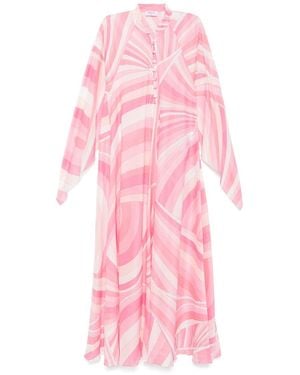 Emilio Pucci Robe de kaftan en coton imprimé - Rose