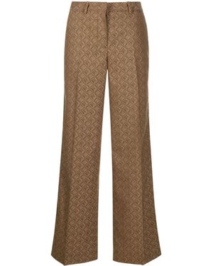 Marine Serre Moon Diamant Tailoring Trousers - Brown