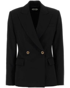 Versace Informal Jacket Heavy Weight Wool Grain De Poudre - Black