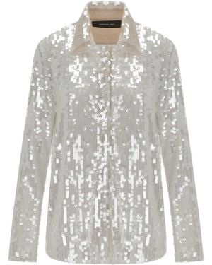 FEDERICA TOSI Champagne Sequins Shirt - White