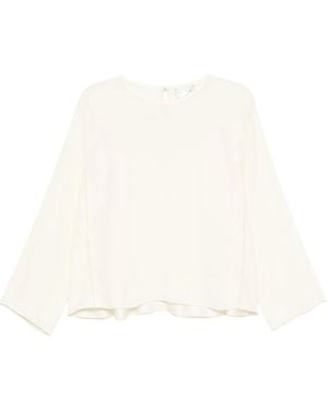 forte_forte Matte Anvers Satin Embroidered Top - White