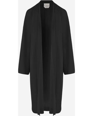 Sa Su Phi Long Open Cashmere And Silk Knit - Black