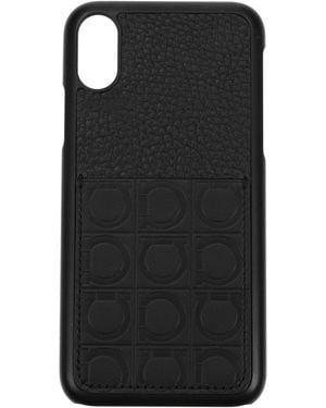 Ferragamo Iphone Cover Iphone X Leather - Black