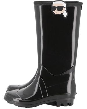 KARL LAGERFELD Regenstiefel mit Logo - Schwarz