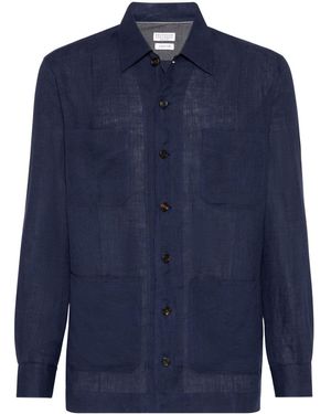 Brunello Cucinelli Hemd Aus Leinen - Blau
