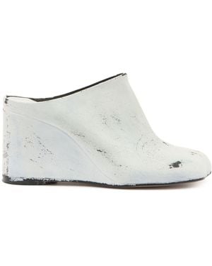 MM6 by Maison Margiela Leather Mules - White
