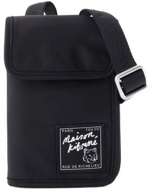 Maison Kitsuné "The Traveller" Neck Pouch Synthetic Schwarz