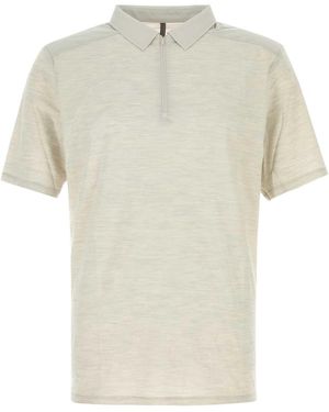 Veilance Melange Light Wool Blend Frame Polo Shirt - White