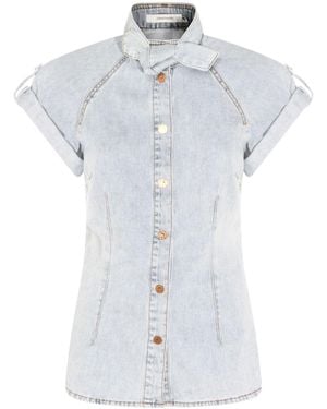 Zimmermann Top Con Botones Y Cuello Lazado - Blanco