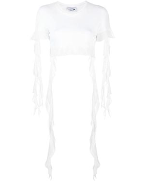 Blumarine T-Shirt Ruches - Weiß