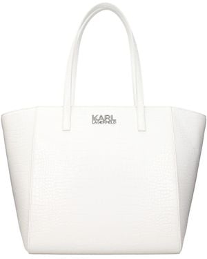 KARL LAGERFELD Umhängetasche Kore Damen Polyurethan Weiß/Off White