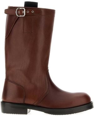 Dries Van Noten Chocolate Leather Boots - Brown