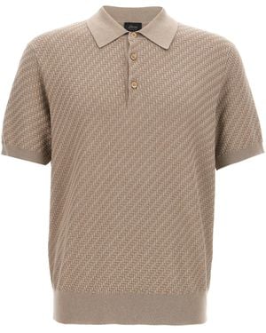 Brioni Knitted Polo Shirt - Natural