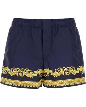 Versace Polyester Swim Shorts - Blue