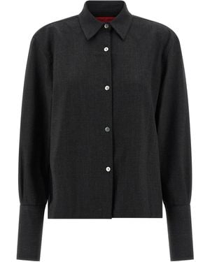 Thelatest Mélange Shirt Shirt And Blouse - Black
