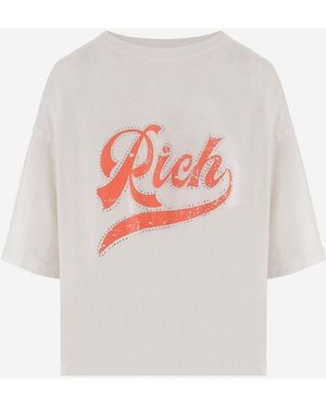 ONE TEE Cotton T Shirt With Logo Print - White