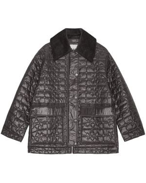 Ganni Gesteppte Nylonjacke - Grau
