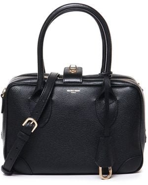 Golden Goose Vita Beige Lederbeutel mit goldenen Details - Schwarz