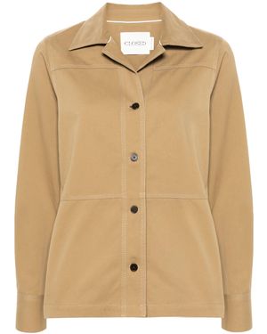 Closed Hemdjacke Mit Twill-Einsätzen - Natur
