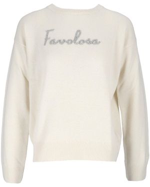 MC2 Saint Barth Relaxed Fit Crewneck Jumper With Subtle Embroidery - White