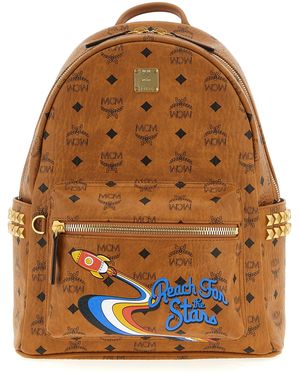 MCM 'stark' pequeña mochila mediana - Marrón