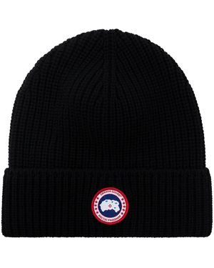 Canada Goose Gerippte Arctic Disc Strickmütze - Schwarz