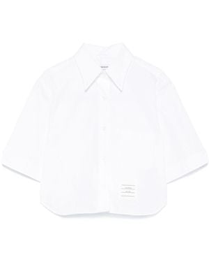 Thom Browne Cropped-Hemd Aus Popeline - Weiß