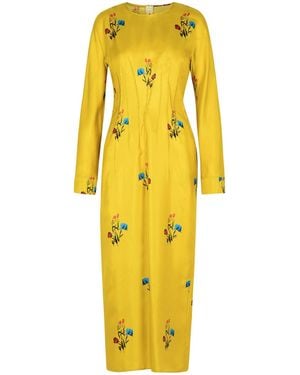 Marni Mustard Silk Dress - Yellow