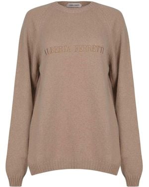 Alberta Ferretti Sweater Gemaakt Van Wol En Kasjmier. - Bruin